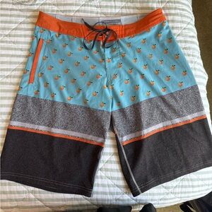 Roxy board shorts orange print shorts volleyball size 35 L